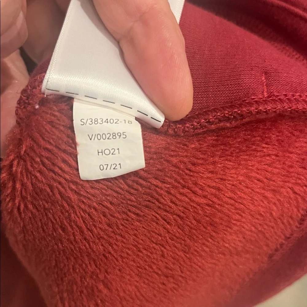 Athleta Coza Karma Asymmetrical Zippered Neck Pullover Sweatshirt Merlot Sz S - Picture 14 of 14